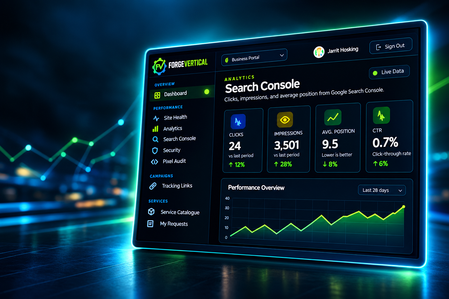Forge Vertical client portal dashboard